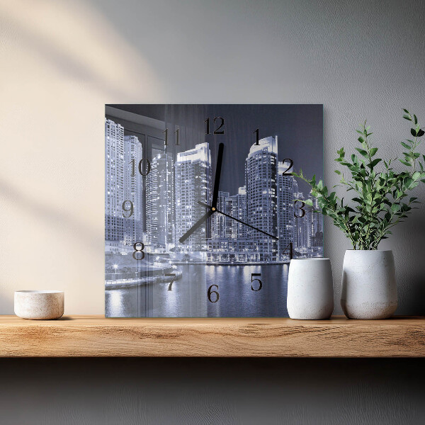 Wanduhr aus glas Horizont