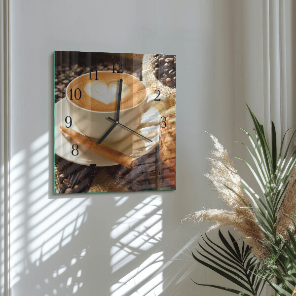 Wanduhr aus glas Kaffeeherz