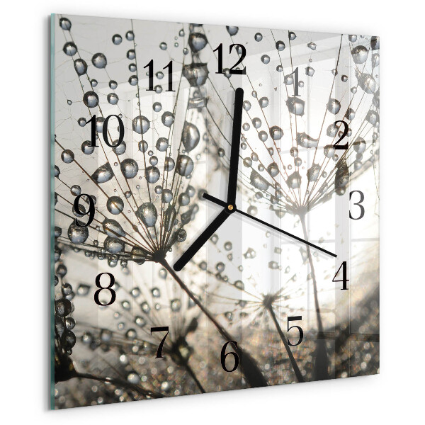 Wanduhr aus glas Tautropfen