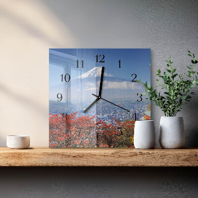 Wanduhr aus glas Berg
