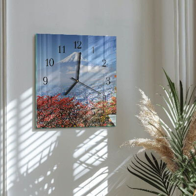 Wanduhr aus glas Berg