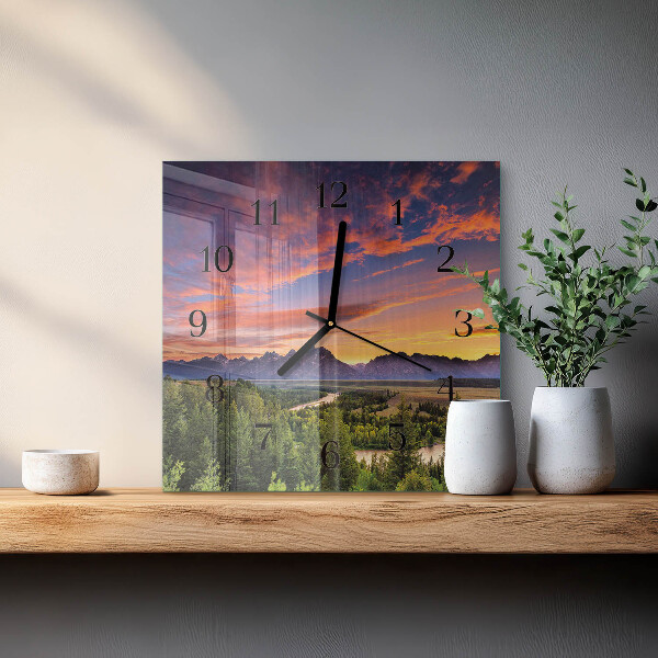Wanduhr aus glas Landschaft