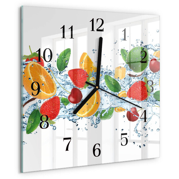 Wanduhr aus glas Obst