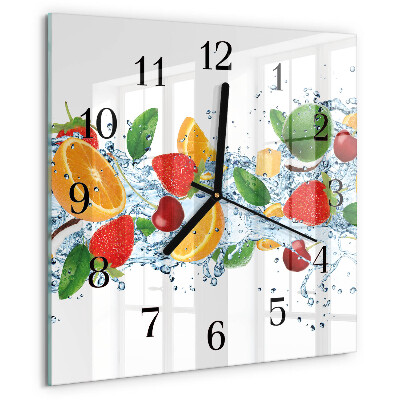 Wanduhr aus glas Obst