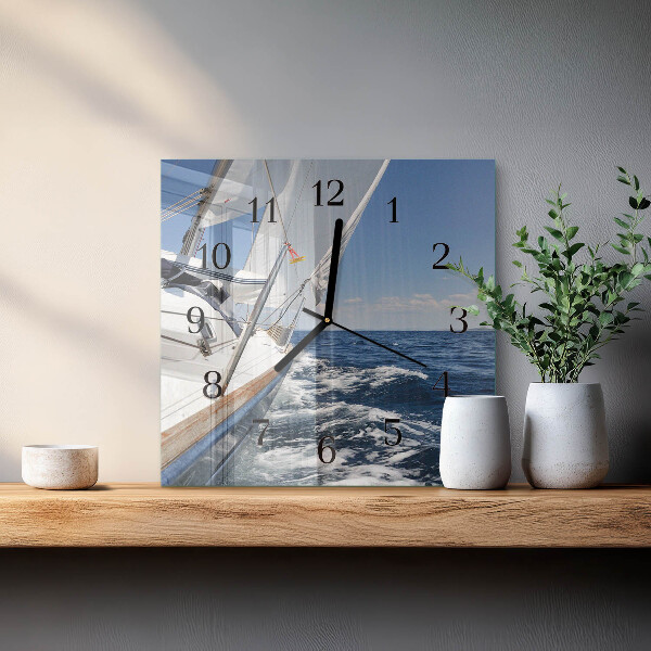 Wanduhr aus glas Yacht