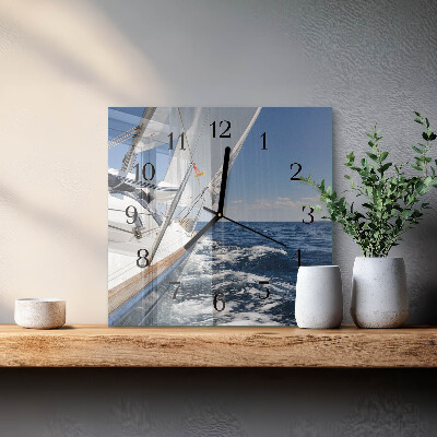 Wanduhr aus glas Yacht