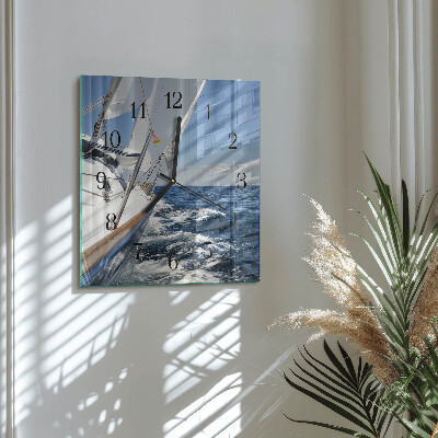 Wanduhr aus glas Yacht