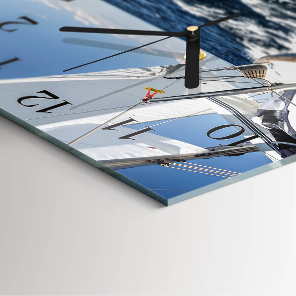 Wanduhr aus glas Yacht