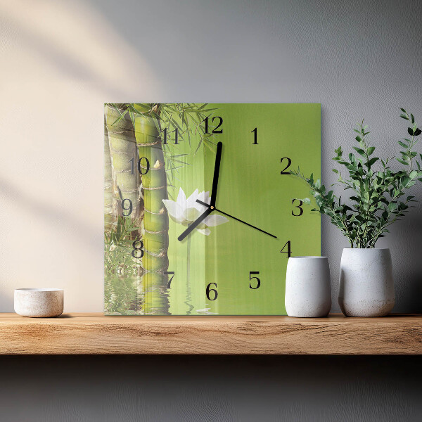 Wanduhr aus glas Bambus