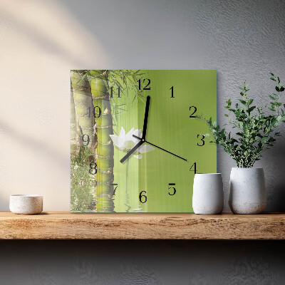 Wanduhr aus glas Bambus