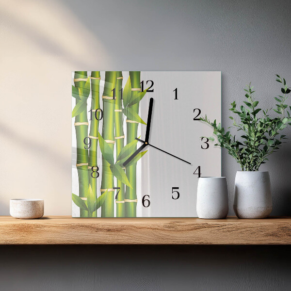 Wanduhr aus glas Bambus