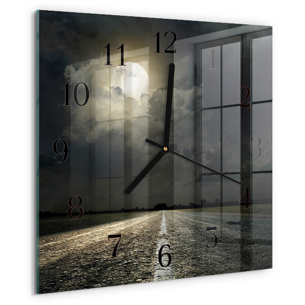 Wanduhr aus glas Mondbahn