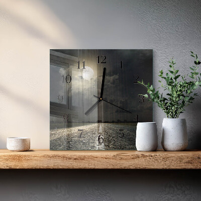 Wanduhr aus glas Mondbahn