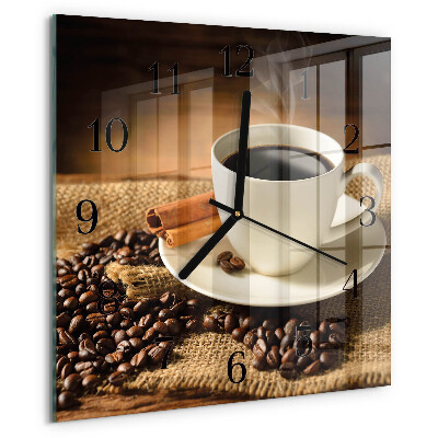 Wanduhr aus glas Kaffee