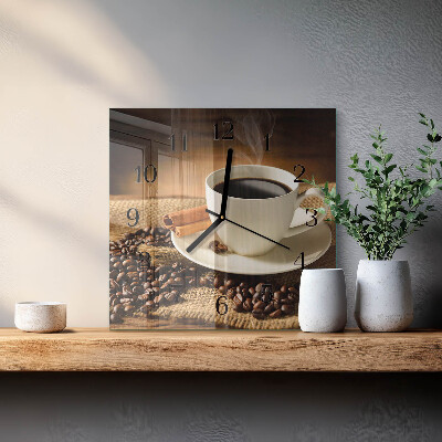 Wanduhr aus glas Kaffee