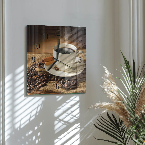 Wanduhr aus glas Kaffee