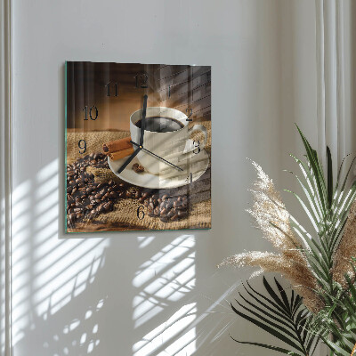 Wanduhr aus glas Kaffee