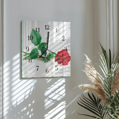 Wanduhr aus glas Rose