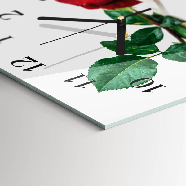 Wanduhr aus glas Rose
