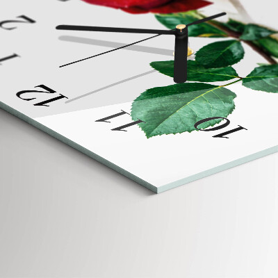Wanduhr aus glas Rose