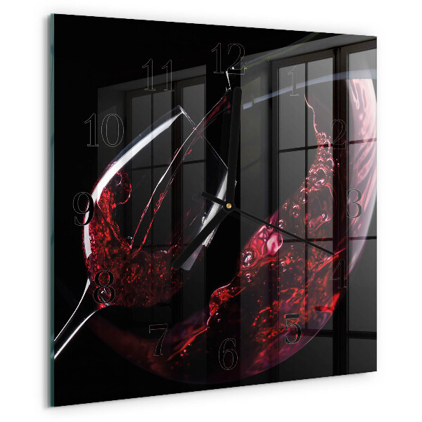 Wanduhr aus glas Wein