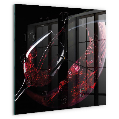 Wanduhr aus glas Wein