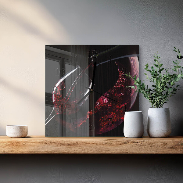 Wanduhr aus glas Wein