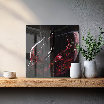 Wanduhr aus glas Wein