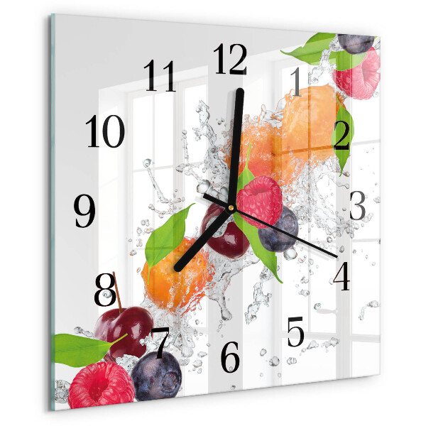 Wanduhr aus glas Obst