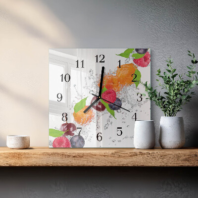 Wanduhr aus glas Obst