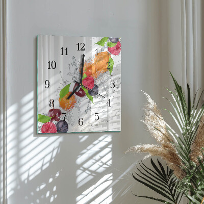 Wanduhr aus glas Obst