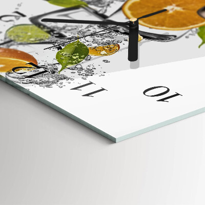 Wanduhr aus glas Zitrusfrüchte