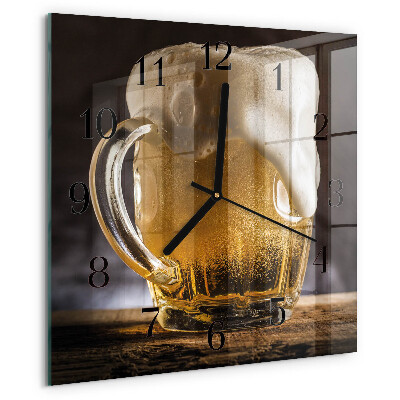 Wanduhr aus glas Bier