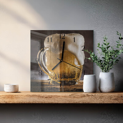 Wanduhr aus glas Bier