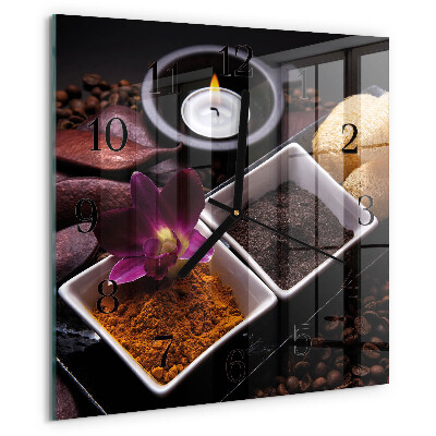 Wanduhr aus glas Orchidee