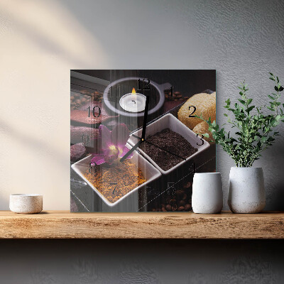 Wanduhr aus glas Orchidee