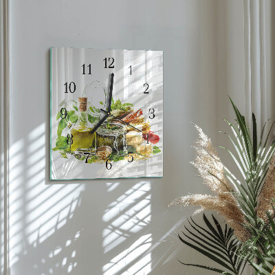 Wanduhr aus glas Nudeln mit Öl