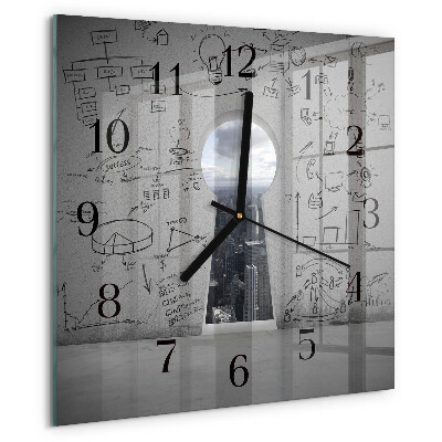 Wanduhr aus glas Schlüsselloch