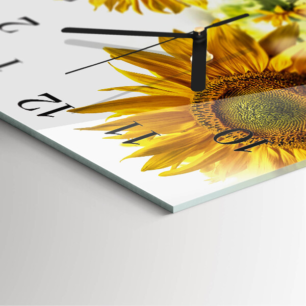 Wanduhr aus glas Sonnenblume