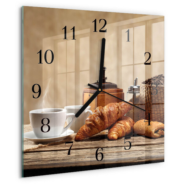 Wanduhr aus glas Croissants