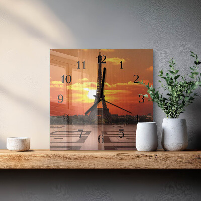 Wanduhr aus glas Eiffelturm