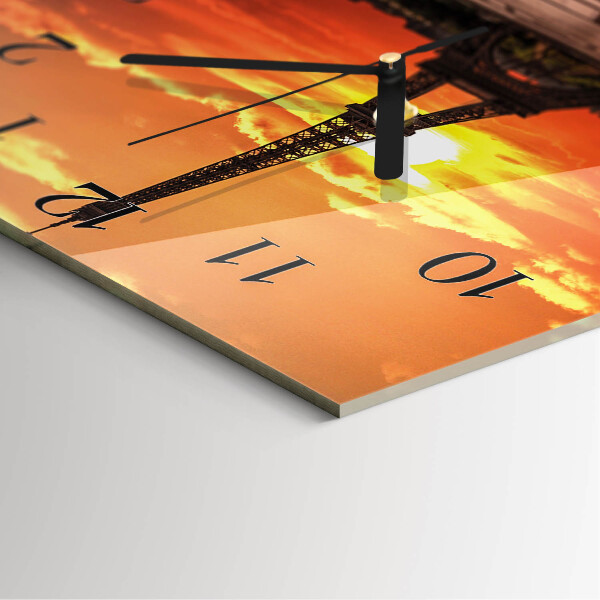 Wanduhr aus glas Eiffelturm