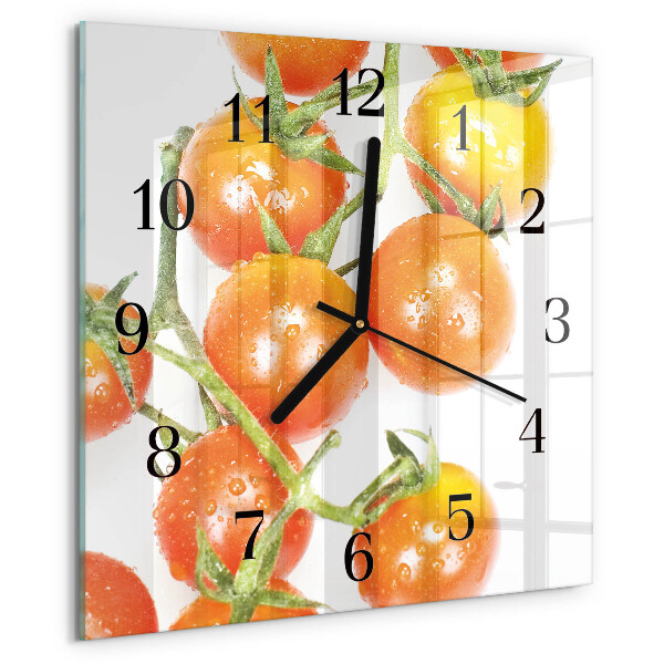 Wanduhr aus glas Tomaten