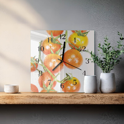 Wanduhr aus glas Tomaten