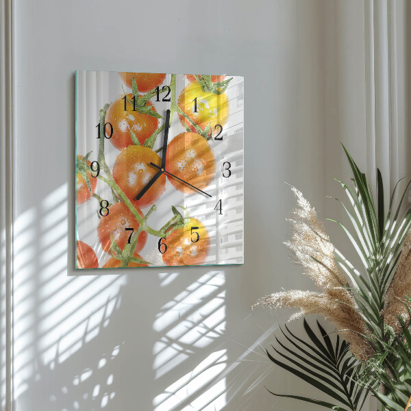 Wanduhr aus glas Tomaten