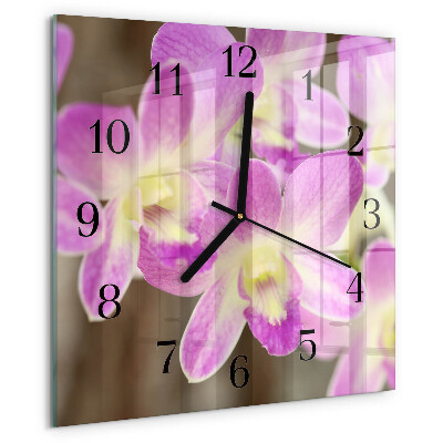 Wanduhr aus glas Blumen