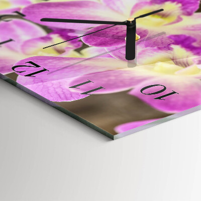 Wanduhr aus glas Blumen