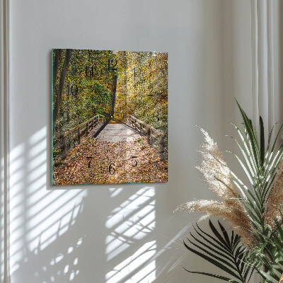 Wanduhr aus glas Waldbrücke