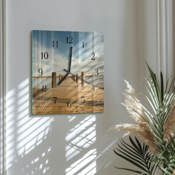 Wanduhr aus glas Brücke