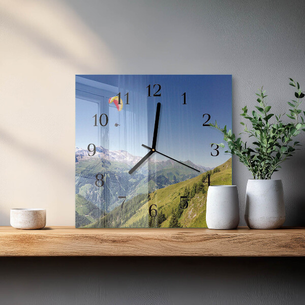 Wanduhr aus glas Gebirge